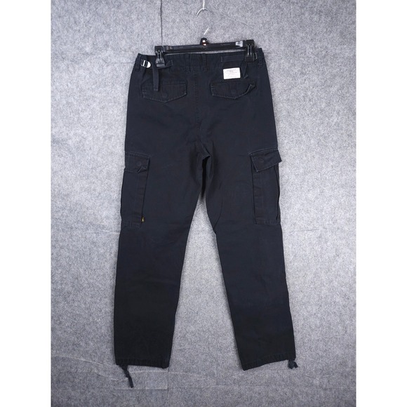 Alpha Industries Cargo Pants Men's 30 (FITS 30 x 29) Black Drawstring Ankle - Picture 2 of 11